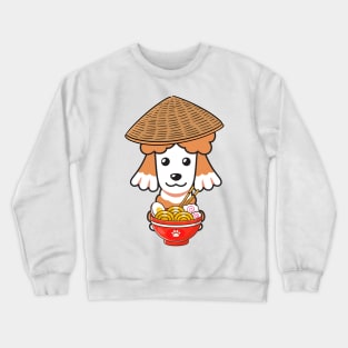 Funny Poodle Eating Noodles Crewneck Sweatshirt